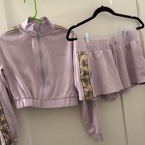 Guess Lilac Jacket and Shorts Set with Beige Trim